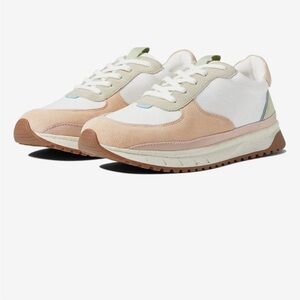 Madewell Kickoff Trainer Sneakers in Pastel Colorblock Peach Cream Multi